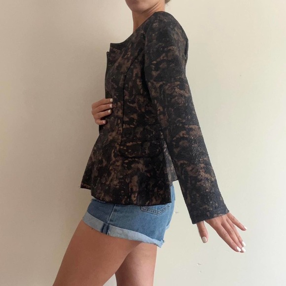 Printed brown blazer textured Size small - Picture 2 of 6